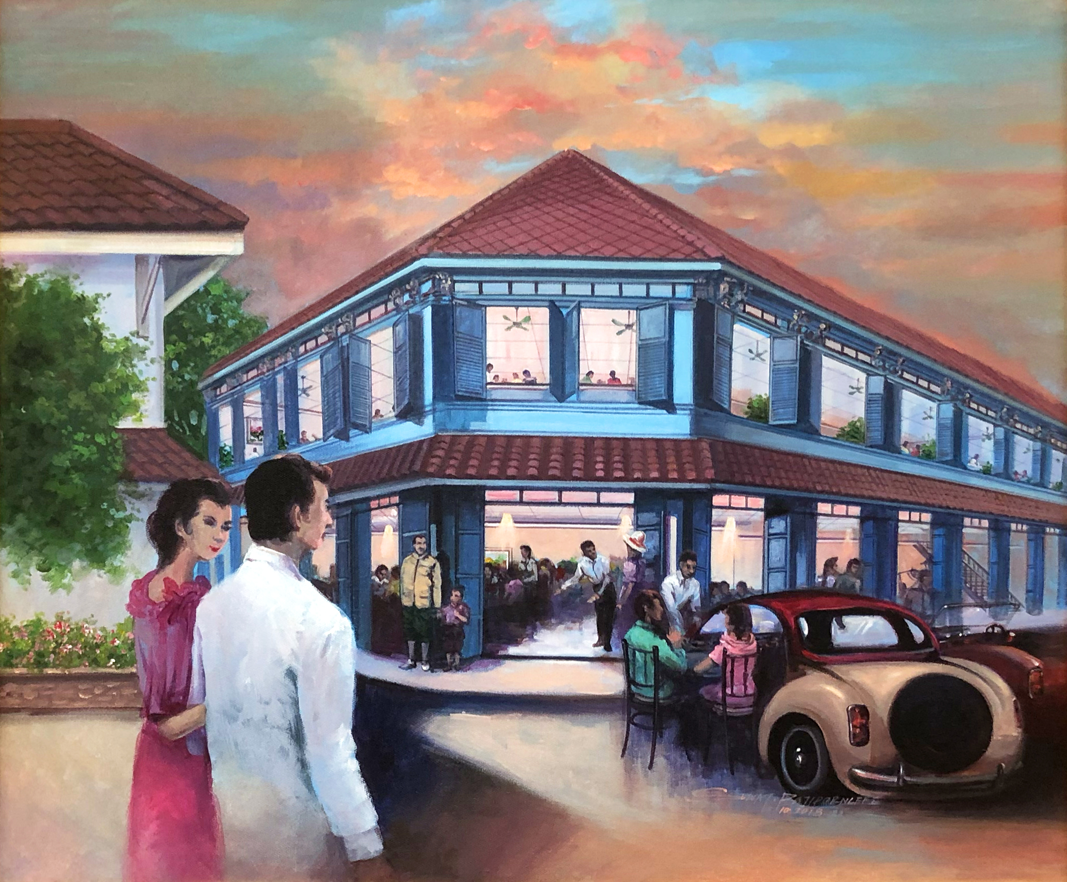 ภาพวาดกรอบรูปร้านสีฟ้า ห้องประชุมราชวงศ์ 1
