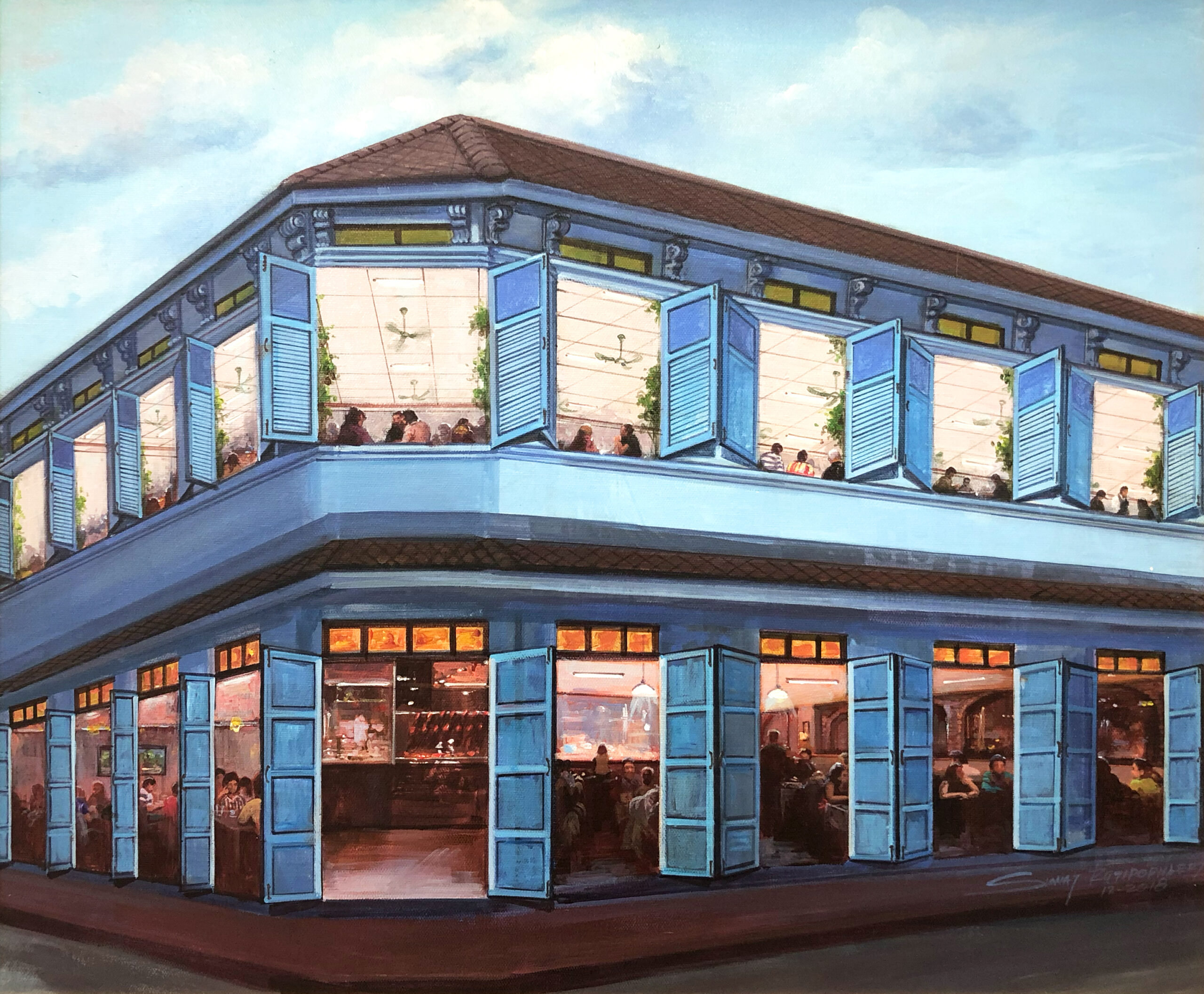 ภาพวาดกรอบรูปร้านสีฟ้า ห้องประชุมราชวงศ์ 2